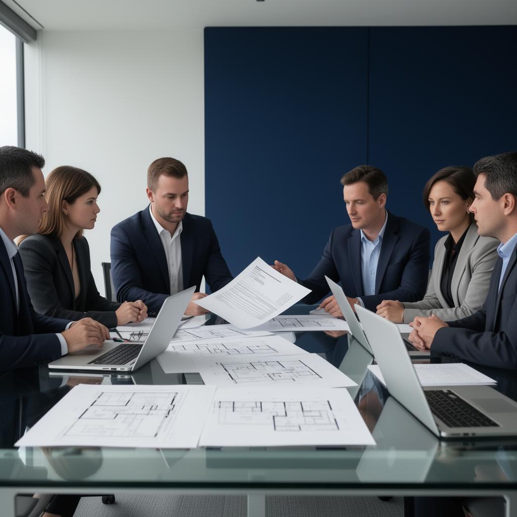 Equipo técnico de AIS revisando un siniestro en sala de juntas